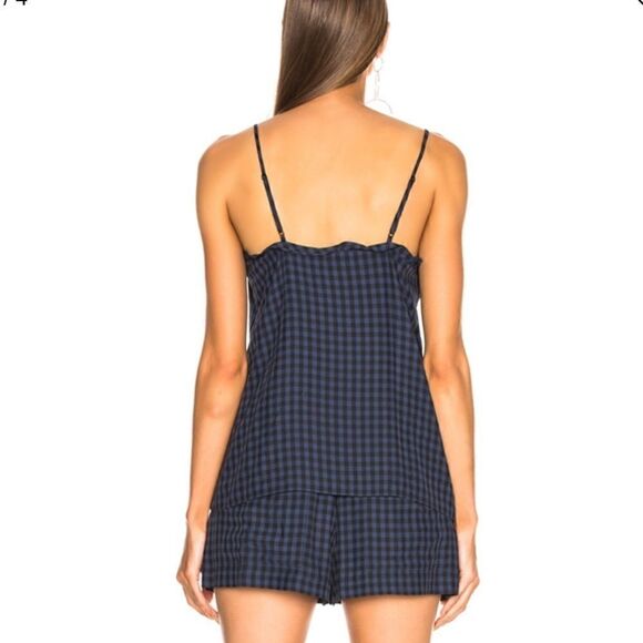 Tibi Viscose Gingham Paperbag Ruffle Cami - Picture 6 of 9